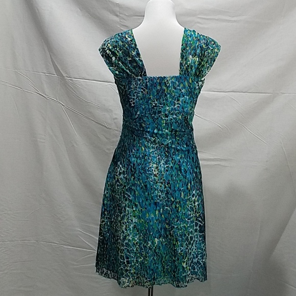 Blue multicolored print dress - Picture 3 of 4